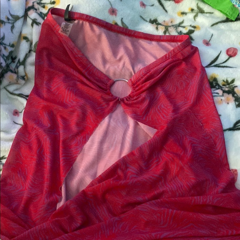 Kendall & Kylie Red and Pink Swim Coverup